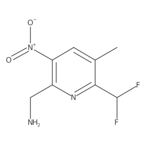 2-(Aminomethyl)-6-(difluoromethyl)-5-methyl-3-nitropyridine Structure