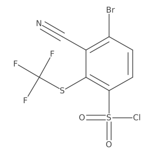 4-Bromo-3-cyano-2-(trifluoromethylthio)benzenesulfonyl chloride结构式