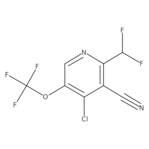 4-Chloro-2-(difluoromethyl)-5-(trifluoromethoxy)nicotinonitrile结构式