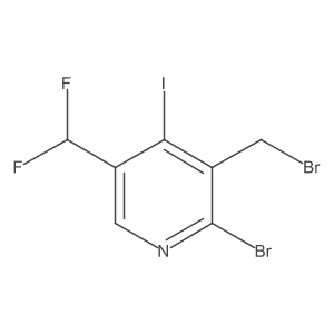 2-Bromo-3-(bromomethyl)-5-(difluoromethyl)-4-iodopyridine Structure