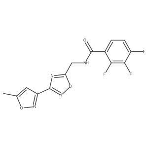2,3,4-trifluoro-N-((3-(5-methylisoxazol-3-yl)-1,2,4-oxadiazol-5-yl)methyl)benzamide结构式