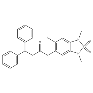 N-(6-fluoro-1,3-dimethyl-2,2-dioxido-1,3-dihydrobenzo[c][1,2,5]thiadiazol-5-yl)-3,3-diphenylpropanamide Structure