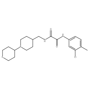 N1-(3-chloro-4-methylphenyl)-N2-((1-(tetrahydro-2H-thiopyran-4-yl)piperidin-4-yl)methyl)oxalamide结构式
