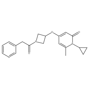 1-cyclopropyl-6-methyl-4-((1-(2-(pyridin-3-yl)acetyl)azetidin-3-yl)oxy)pyridin-2(1H)-one结构式