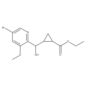Ethyl 2-((5-bromo-3-methoxypyridin-2-yl)(hydroxy)methyl)cyclopropanecarboxylate结构式