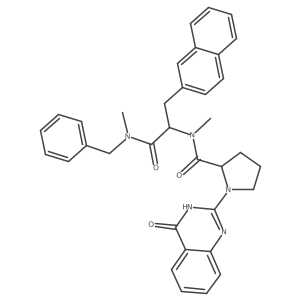 L-Alaninamide, 1-(1,4-dihydro-4-oxo-2-quinazolinyl)-L-prolyl-N,N2-dimethyl-3-(2-naphthalenyl)-N-(phenylmethyl)- Structure