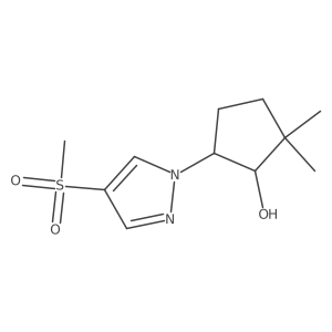 5-(4-methanesulfonyl-1H-pyrazol-1-yl)-2,2-dimethylcyclopentan-1-ol结构式