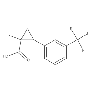 rac-(1R,2S)-1-methyl-2-[3-(trifluoromethyl)phenyl]cyclopropane-1-carboxylic acid结构式