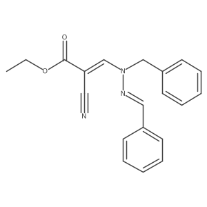 Ethyl 2-cyano-3-[1-(phenylmethyl)-2-(phenylmethylene)hydrazinyl]-2-propenoate Structure