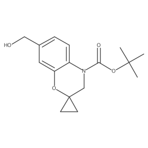 Tert-butyl 7-(hydroxymethyl)-3,4-dihydrospiro[1,4-benzoxazine-2,1'-cyclopropane]-4-carboxylate结构式
