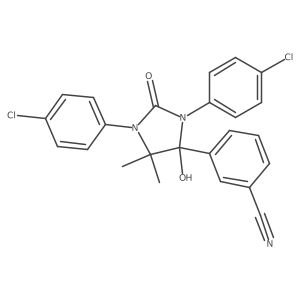 3-[1,3-Bis(4-chlorophenyl)-4-hydroxy-5,5-dimethyl-2-oxo-4-imidazolidinyl]benzonitrile结构式
