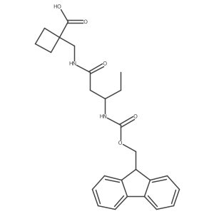 1-{[(3S)-3-({[(9H-fluoren-9-yl)methoxy]carbonyl}amino)pentanamido]methyl}cyclobutane-1-carboxylic acid结构式