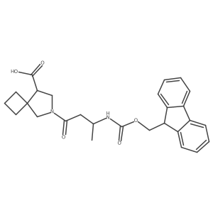 6-[(3R)-3-({[(9H-fluoren-9-yl)methoxy]carbonyl}amino)butanoyl]-6-azaspiro[3.4]octane-8-carboxylic acid Structure