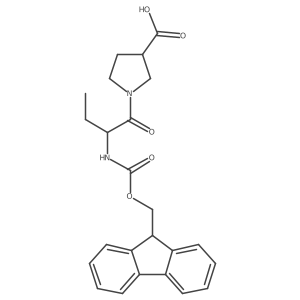 1-[(2S)-2-({[(9H-fluoren-9-yl)methoxy]carbonyl}amino)butanoyl]pyrrolidine-3-carboxylic acid结构式