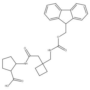 2-(2-{1-[({[(9H-fluoren-9-yl)methoxy]carbonyl}amino)methyl]cyclobutyl}acetamido)cyclopentane-1-carboxylic acid Structure