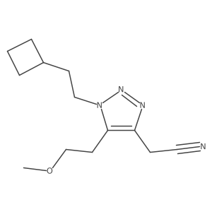 2-[1-(2-cyclobutylethyl)-5-(2-methoxyethyl)-1H-1,2,3-triazol-4-yl]acetonitrile结构式