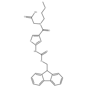 2-{1-[2-({[(9H-fluoren-9-yl)methoxy]carbonyl}amino)-1,3-thiazol-4-yl]-N-(2-methoxyethyl)formamido}acetic acid Structure