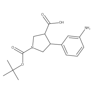 4-(3-Aminophenyl)-1-[(tert-butoxy)carbonyl]pyrrolidine-3-carboxylic acid Structure