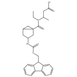 3-{N-ethyl-1-[3-({[(9H-fluoren-9-yl)methoxy]carbonyl}amino)bicyclo[3.1.0]hexan-1-yl]formamido}butanoic acid结构式