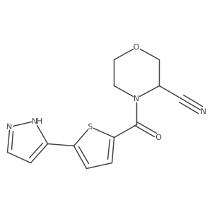 4-[5-(1H-Pyrazol-5-yl)thiophene-2-carbonyl]morpholine-3-carbonitrile结构式