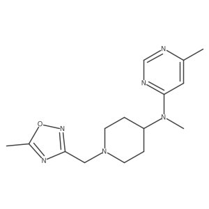 N,6-dimethyl-N-{1-[(5-methyl-1,2,4-oxadiazol-3-yl)methyl]piperidin-4-yl}pyrimidin-4-amine Structure