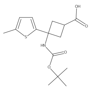 3-{[(Tert-butoxy)carbonyl]amino}-3-(5-methylthiophen-2-yl)cyclobutane-1-carboxylic acid结构式
