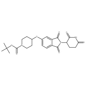 1-Piperidinecarboxylic acid,4-[[2-(2,6-dioxo-3-piperidinyl)-2,3-dihydro-1,3-dioxo-1H-isoindol-5-yl]oxy]-,1,1-dimethylethyl ester Structure