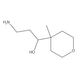(1S)-3-amino-1-(4-methyloxan-4-yl)propan-1-ol结构式