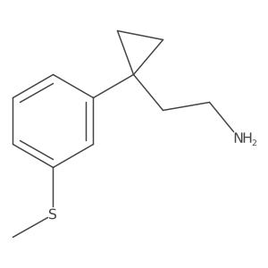 2-{1-[3-(Methylsulfanyl)phenyl]cyclopropyl}ethan-1-amine结构式