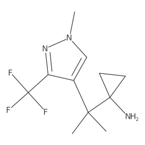 1-{2-[1-methyl-3-(trifluoromethyl)-1H-pyrazol-4-yl]propan-2-yl}cyclopropan-1-amine结构式