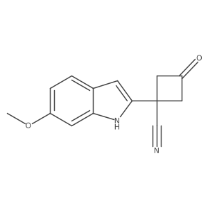1-(6-methoxy-1H-indol-2-yl)-3-oxocyclobutane-1-carbonitrile Structure