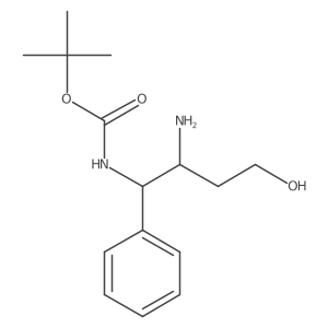 tert-butyl N-(2-amino-4-hydroxy-1-phenylbutyl)carbamate结构式
