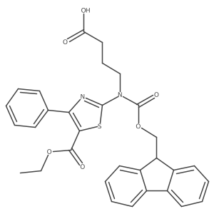 4-{[5-(ethoxycarbonyl)-4-phenyl-1,3-thiazol-2-yl]({[(9H-fluoren-9-yl)methoxy]carbonyl})amino}butanoic acid结构式
