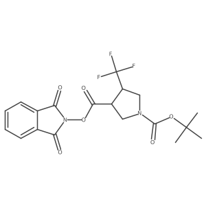 rac-1-tert-butyl 3-(1,3-dioxo-2,3-dihydro-1H-isoindol-2-yl) (3R,4R)-4-(trifluoromethyl)pyrrolidine-1,3-dicarboxylate Structure