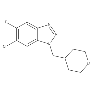 6-chloro-5-fluoro-1-[(oxan-4-yl)methyl]-1H-1,2,3-benzotriazole Structure
