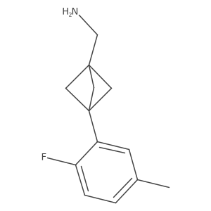 [3-(2-Fluoro-5-methylphenyl)-1-bicyclo[1.1.1]pentanyl]methanamine Structure