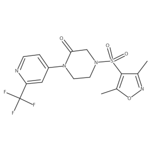 4-[(3,5-Dimethyl-1,2-oxazol-4-yl)sulfonyl]-1-[2-(trifluoromethyl)pyridin-4-yl]piperazin-2-one结构式
