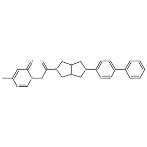 6-Methyl-3-{2-oxo-2-[5-(6-phenylpyridazin-3-yl)-octahydropyrrolo[3,4-c]pyrrol-2-yl]ethyl}-3,4-dihydropyrimidin-4-one结构式