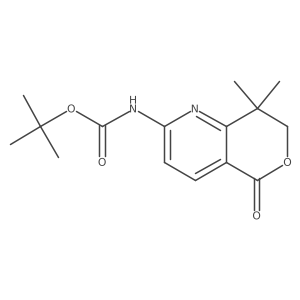 tert-butyl N-(8,8-dimethyl-5-oxo-7H-pyrano[4,3-b]pyridin-2-yl)carbamate结构式