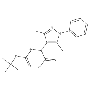 2-{[(tert-butoxy)carbonyl]amino}-2-(3,5-dimethyl-1-phenyl-1H-pyrazol-4-yl)acetic acid结构式