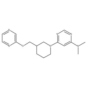 N,N-dimethyl-6-{3-[(pyrazin-2-yloxy)methyl]piperidin-1-yl}pyrimidin-4-amine结构式