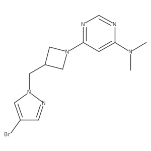 6-{3-[(4-bromo-1H-pyrazol-1-yl)methyl]azetidin-1-yl}-N,N-dimethylpyrimidin-4-amine结构式