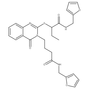 N-[(furan-2-yl)methyl]-2-{[3-(3-{[(furan-2-yl)methyl]carbamoyl}propyl)-4-oxo-3,4-dihydroquinazolin-2-yl]sulfanyl}butanamide Structure