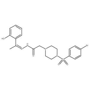 2-[4-(4-bromophenyl)sulfonylpiperazin-1-yl]-N-[(E)-1-(2-hydroxyphenyl)ethylideneamino]acetamide Structure