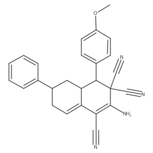 2-amino-4-(4-methoxyphenyl)-6-phenyl-4a,5,6,7-tetrahydro-1,3,3(4H)-naphthalenetricarbonitrile结构式