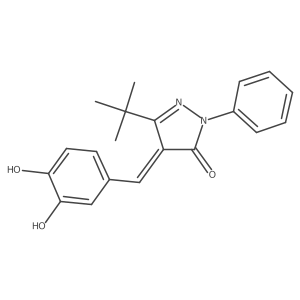 4-((3,4-Dihydroxyphenyl)methylene)-3-(tert-butyl)-1-phenyl-2-pyrazolin-5-one结构式