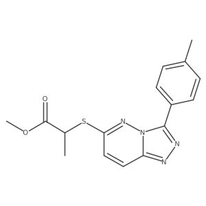 Methyl 2-((3-(p-tolyl)-[1,2,4]triazolo[4,3-b]pyridazin-6-yl)thio)propanoate结构式