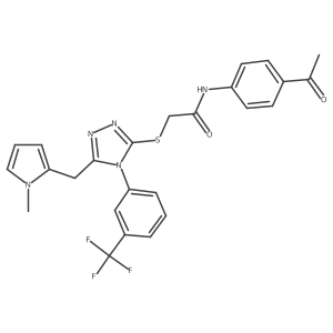 N-(4-acetylphenyl)-2-((5-((1-methyl-1H-pyrrol-2-yl)methyl)-4-(3-(trifluoromethyl)phenyl)-4H-1,2,4-triazol-3-yl)thio)acetamide结构式