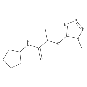 N-cyclopentyl-2-(1-methyltetrazol-5-yl)sulfanylpropanamide结构式