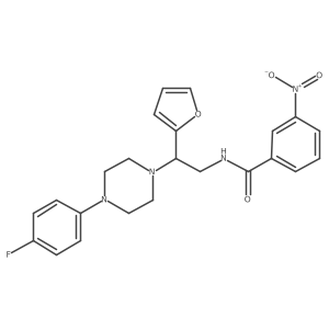 N-(2-(4-(4-fluorophenyl)piperazin-1-yl)-2-(furan-2-yl)ethyl)-3-nitrobenzamide Structure